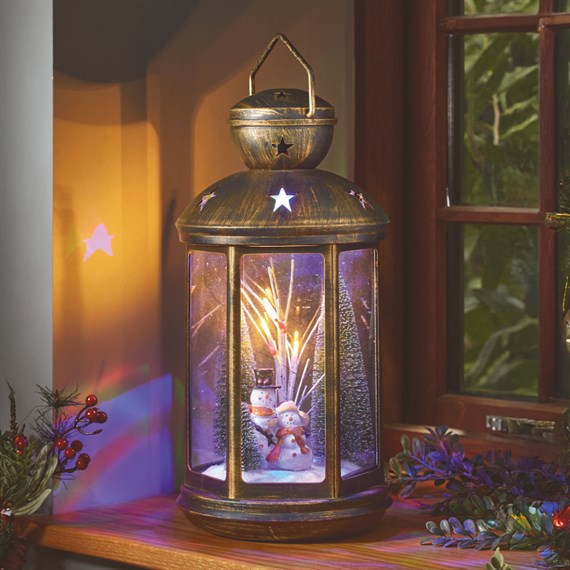 Three Kings 43cm Snow Fall Light Up Christmas Lantern (2580030)
