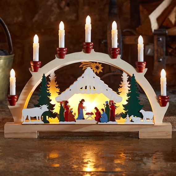Three Kings 45cm 7 LED Candle Nativity Light Up Christmas Bridge (2590071)