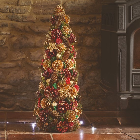 Three Kings 45cm Purple & Gold Pine Cone Christmas Cone (2541210)