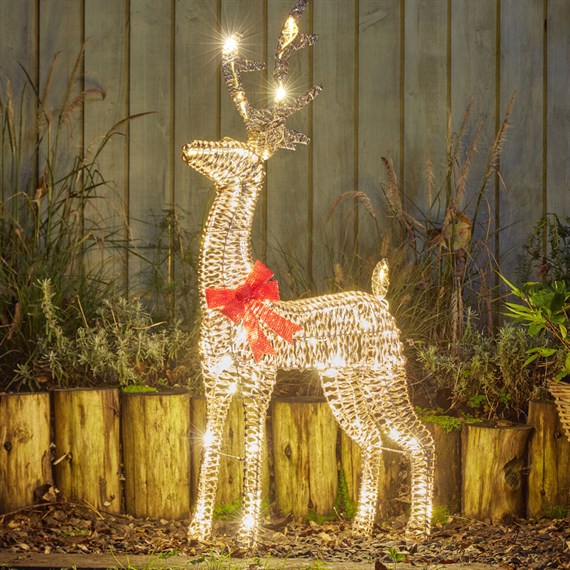Three Kings 80cm Gold Glitter Twist Light Up Christmas Reindeer Decoration (2506029)
