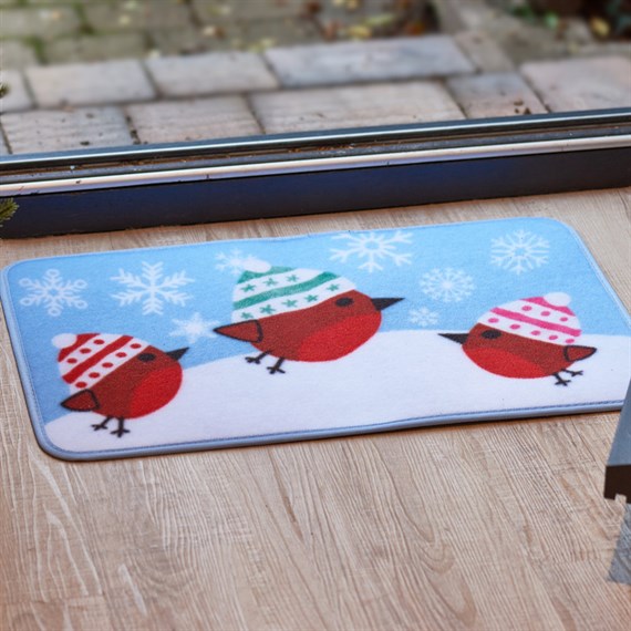 Three Kings Christmas Beanie Robins Door Mat Decoration - 40 x 60cm (2555035)