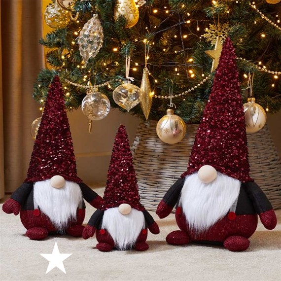 Three Kings GlamJonk Gonk Christmas Decoration Large - Burgundy (2531218)