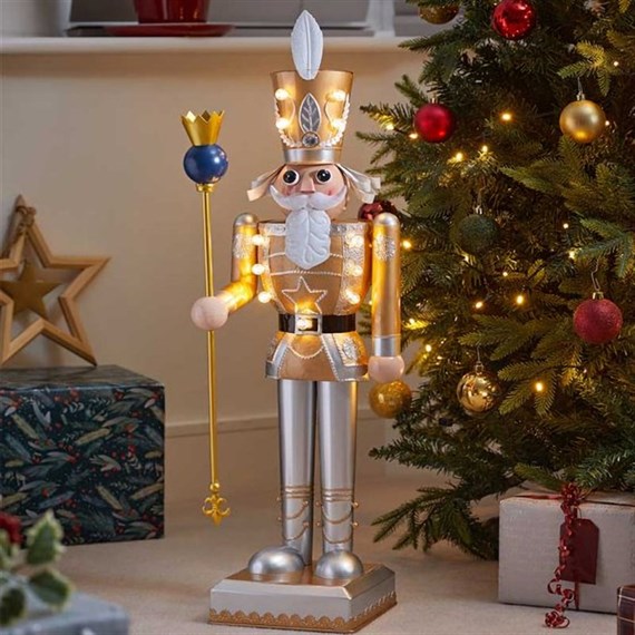 Three Kings 80cm InLit Nutcracker Gold & White Light Up Christmas Decoration (2535119)
