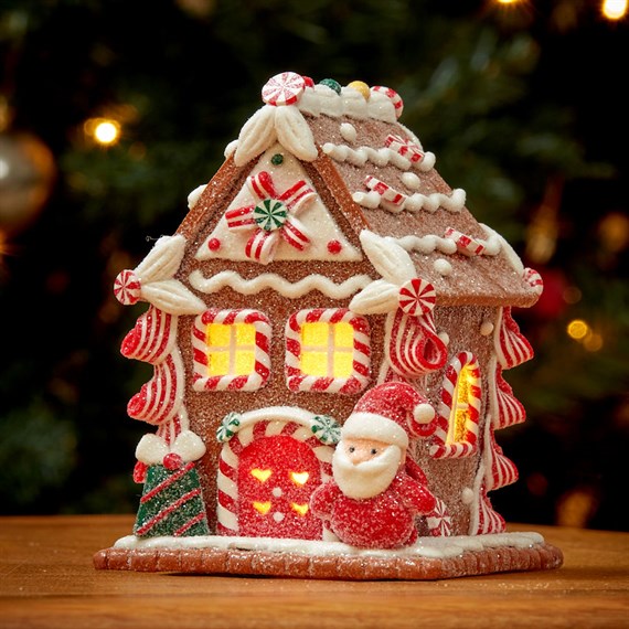 Three Kings Light Up Gingerbread Santa Candy Cottage Christmas Table Decoration (2535123)