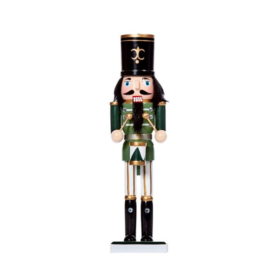 Three Kings Nutcracker Green Grenadier Christmas Decoration Large - Drumming (2538074)