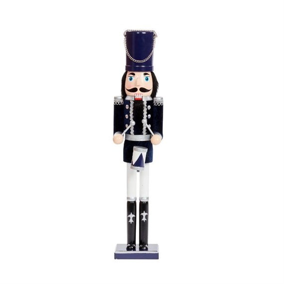 Three Kings Nutcracker Navy & Silver Christmas Decoration XL - Drummer (2538061)