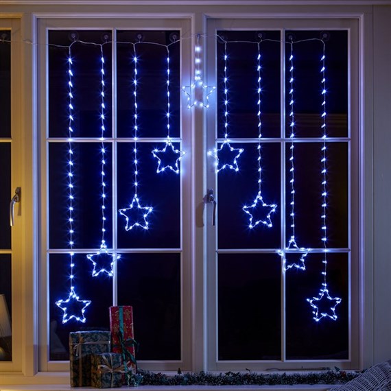 Three Kings 1.2m Star Curtain Lights Christmas Decoration - Cool White (2514002)