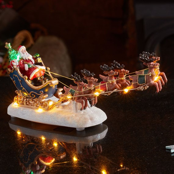 Three Kings 26cm Up, Up & Away! Light Up 3D Christmas Sleigh Scene (2570000)