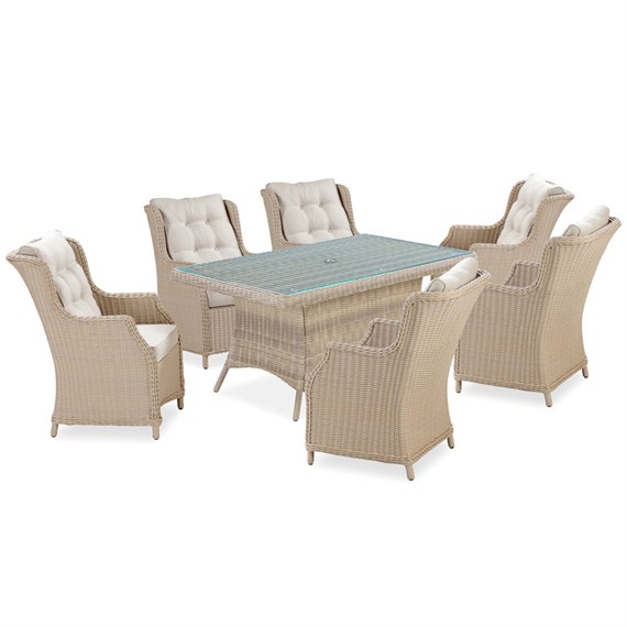 Tom Chambers Capri 6 Seat Rectangular Outdoor Garden Furniture Dining Set (CAP028)