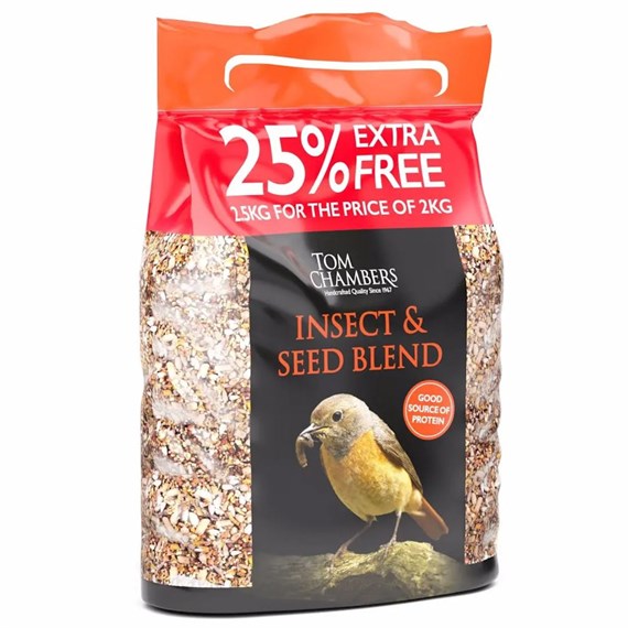 Tom Chambers Insect 'n' Seed Blend - 25% FOC - 2.5kg Wild Bird Seed (BFC038)