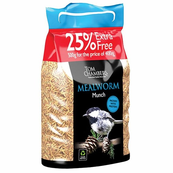 Tom Chambers Mealworm Munch 500g Wild Bird Food (BFB214)