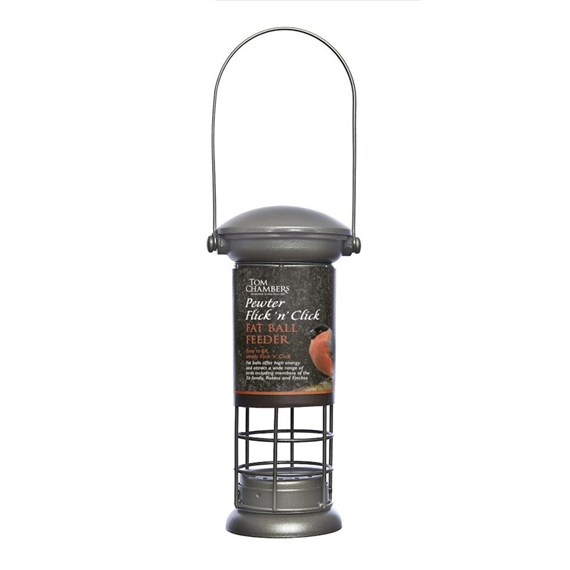 Tom Chambers Pewter Flick 'n' Click Fat Ball Wild Bird Feeder (CS106)