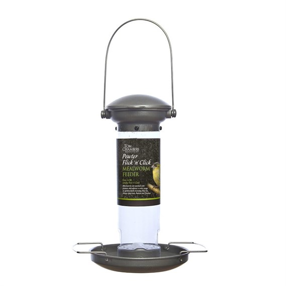 Tom Chambers Pewter Flick 'n' Click Mealworm Wild Bird Feeder (CS108)
