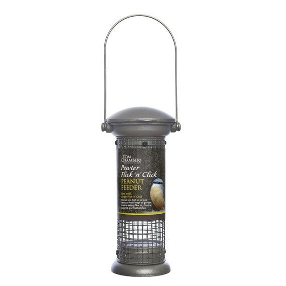 Tom Chambers Pewter Flick 'n' Click Peanut Wild Bird Feeder (CS103)