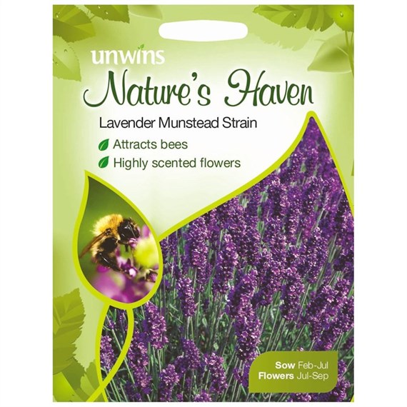 Unwins Seeds Natures Haven Lavender Munstead Strain (30210404) Flower Seeds