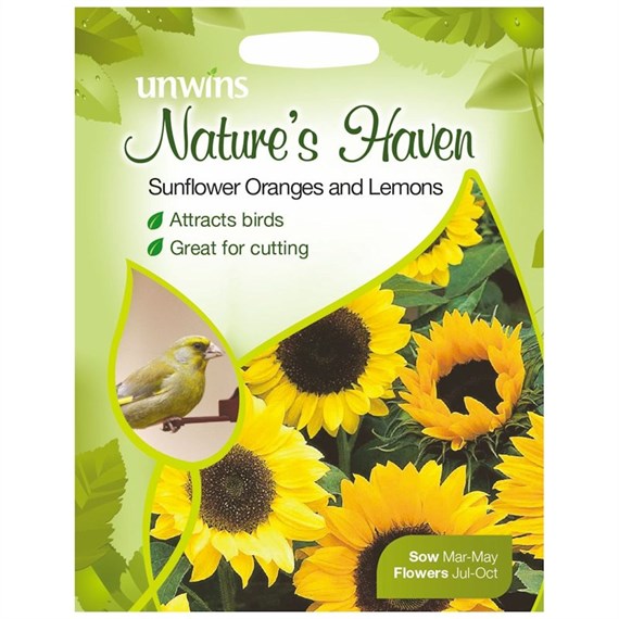 Unwins Seeds Natures Haven Sunflower Oranges And Lemons (30210406) Flower Seeds