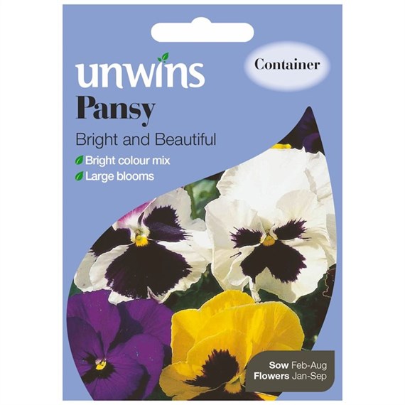 Unwins Seeds Pansy Bright And Beautiful (30210152) Flower Seeds