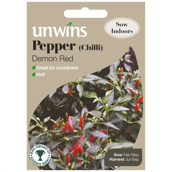 Unwins Seeds Pepper (Chilli) Demon Red (30310176) Vegetable Seeds