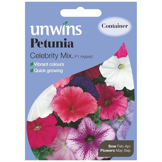 Unwins Seeds Petunia Celebrity Mix (30210160) Flower Seeds