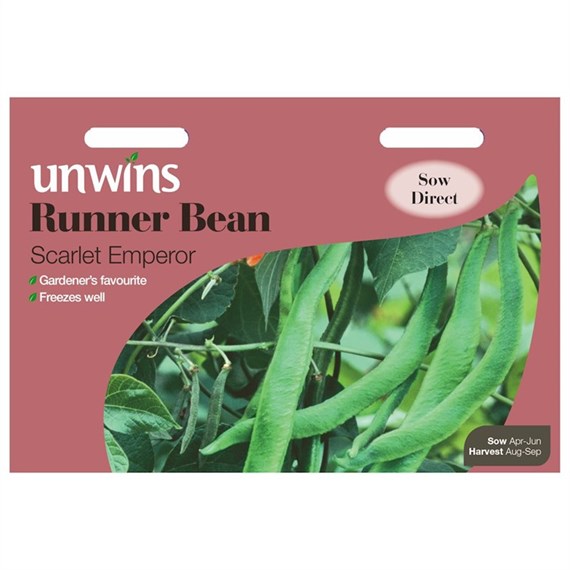 Unwins Seeds Runner Bean Scarlet Emperor (31210045) Vegetable Seeds