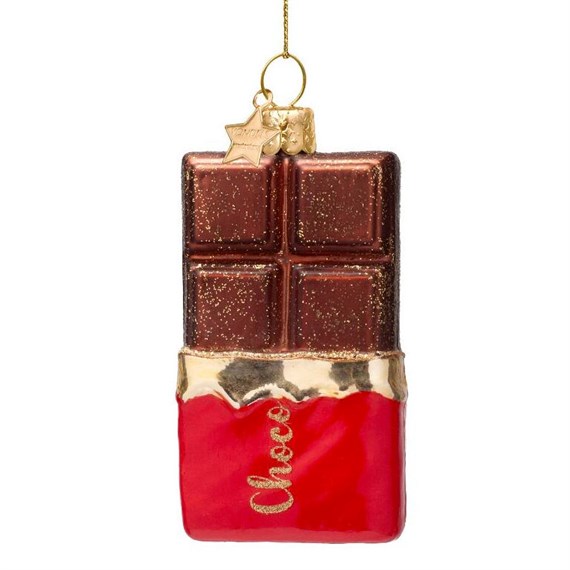 Vondels Chocolate Bar 11cm Glass Christmas Ornament (2250650110019)