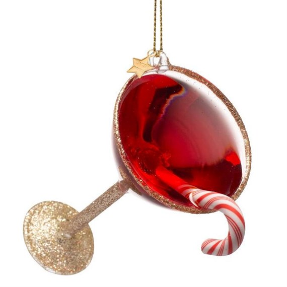 Vondels Christmas Cocktail 9cm Glass Christmas Ornament (1250710090016)