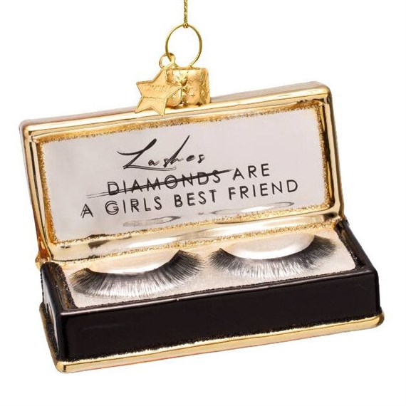 Vondels Fake Lashes 7cm Glass Christmas Ornament (1250803070031)