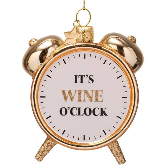 Vondels Wine O'Clock Alarm 9cm Glass Christmas Ornament (2250101090013)