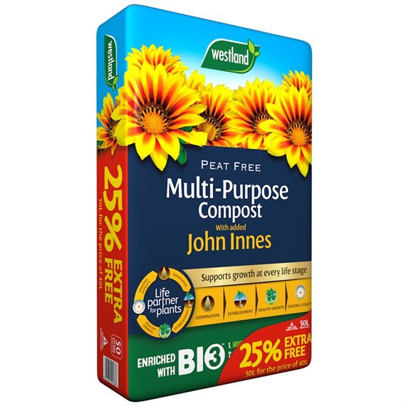 Westland Multi Purpose Compost with John Innes Peat Free 40L + 25% Extra Free (10100189)