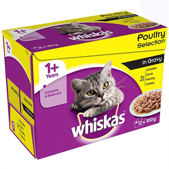 Whiskas Adult Poultry Selection In Gravy Wet Cat Food ...