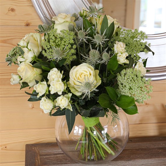 White Hand Tied Bouquet - Classic