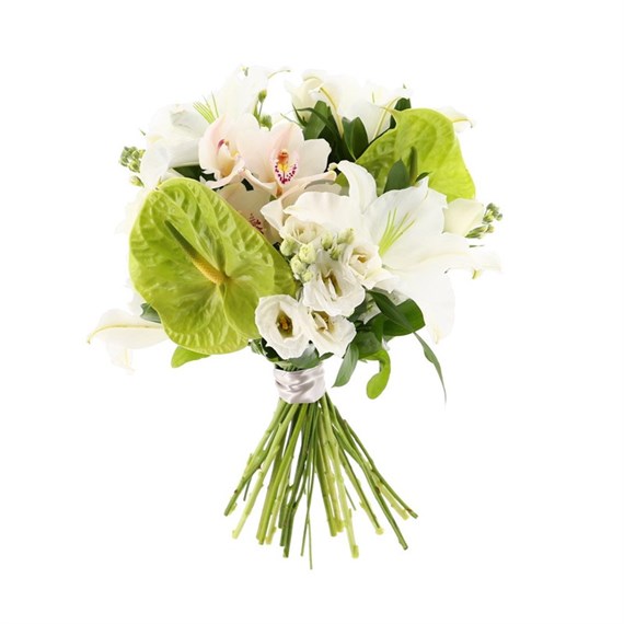 White Handtied Bouquet - Deluxe