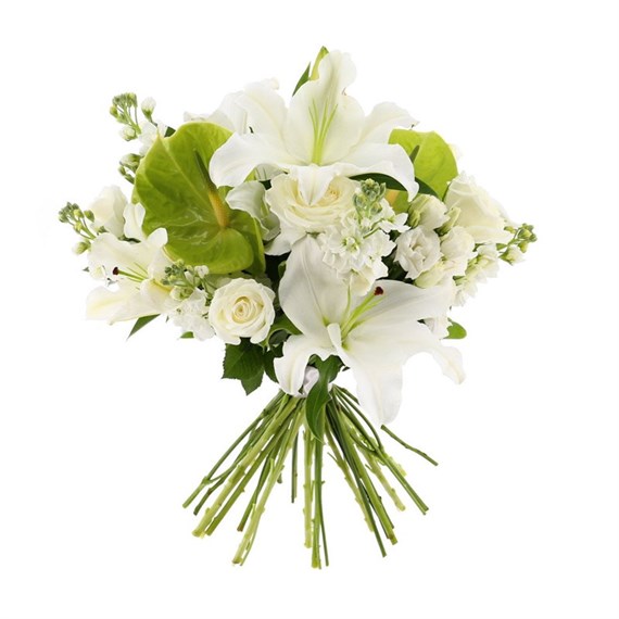 White Handtied Bouquet - Premium