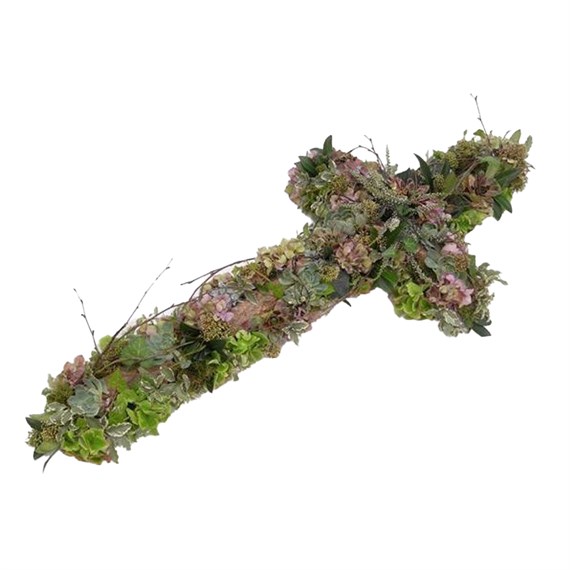 With Sympathy Flowers - Woodland Cross
