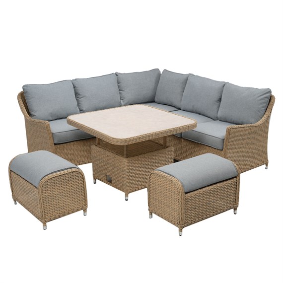 Woodlodge Antigua Barley and Ash Mini Corner Outdoor Garden Furniture Set ()