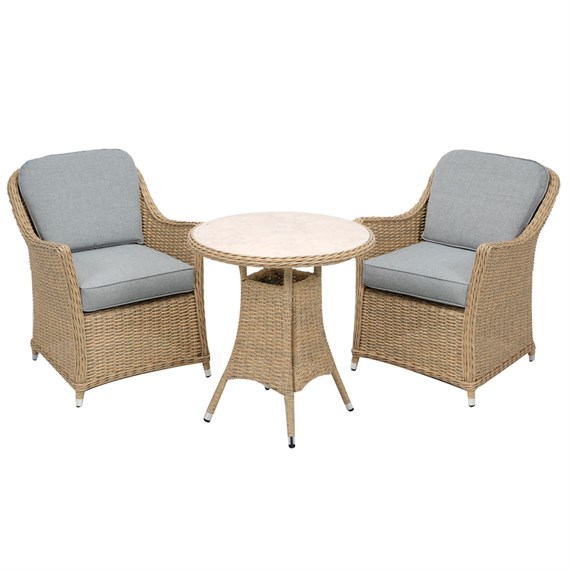 Woodlodge Antigua Barley and Ash Outdoor Garden Furniture Bistro Set (C-24-E-017)