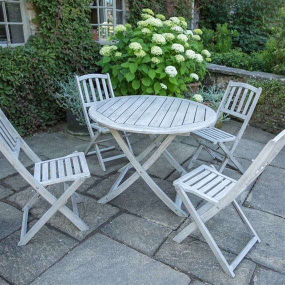 Woodlodge Dorset 4 Seat Round Outdoor Garden Furniture Dining Set