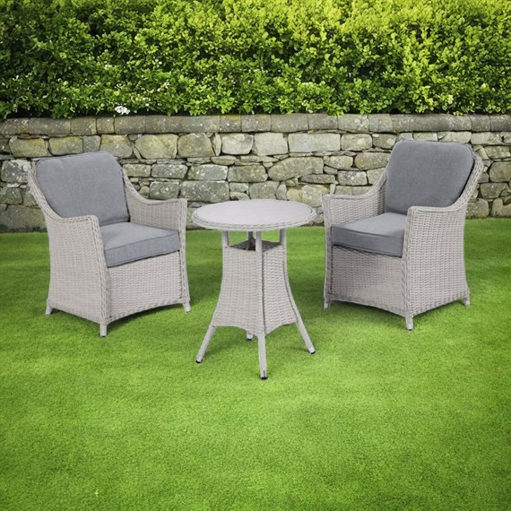 Woodlodge Antigua Pearl and Ash Outdoor Garden Furniture Bistro Set