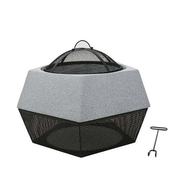 Woodlodge Pentagon Fire Pit Grey (YPRAAGR)