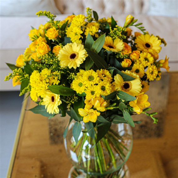 Yellow Hand Tied Bouquet - Classic