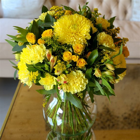 Yellow Hand Tied Bouquet - Premium