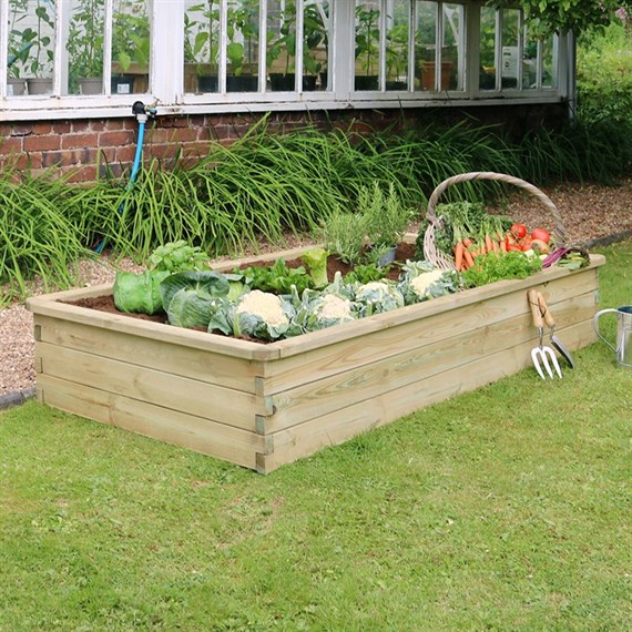 Zest 4 Leisure Low Sleeper Raised Garden Bed 1.8 x 0.84 x 0.3m (00609)