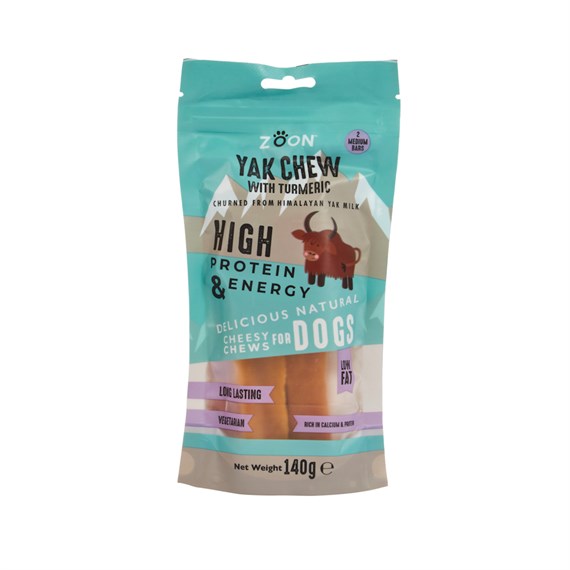 Zoon 2 Medium Yak Chews with Turmeric - 140g Dog Treats (8006095)