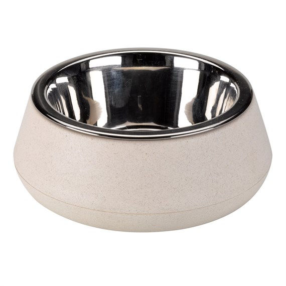 Zoon FloorGrip Bamboo & Stainless Steel Pet Bowl 14cm - Stone (8005054)