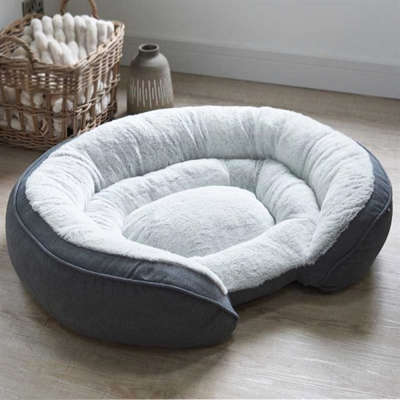 Zoon Grey Komfort Memory Foam Oval Dog Bed