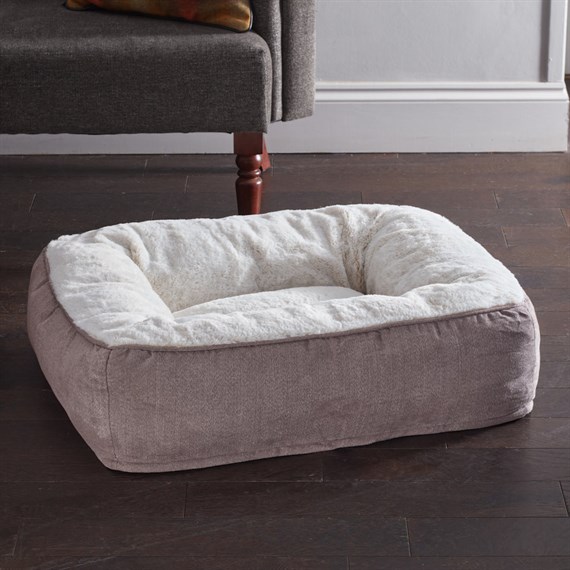 Zoon Grey Komfort Memory Foam Square Dog Bed