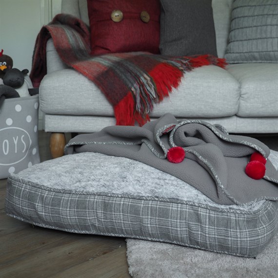 Zoon Grey Plaid Gusset Mattress Large (8002123)