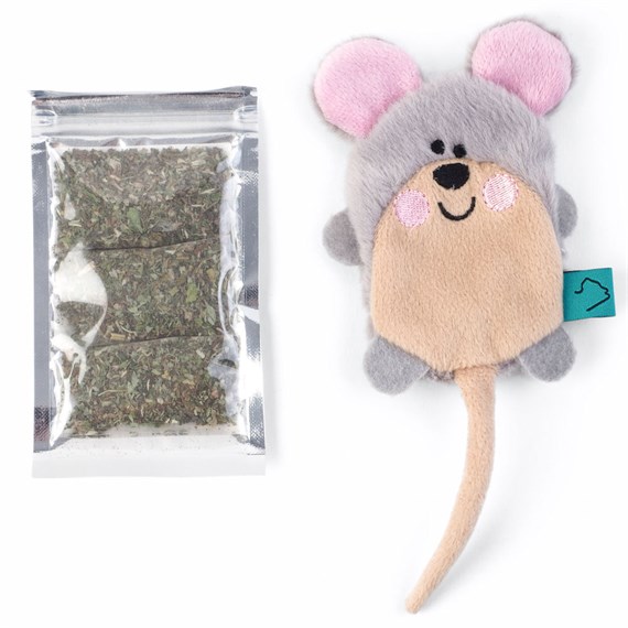 Zoon Nip-it Refillable Catnip Mouse Cat Toy - sachet included (8041022)