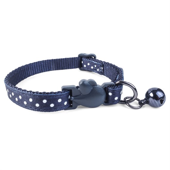 Zoon WonderLust Navy Polka Cat Collar (8043004)