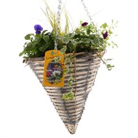 Hanging Seasonal Bedding Designer Wicker Cone 12 Inches  - Autumn